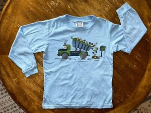 Vintage MisTeeV-Us Boys Size 6/7 Blue Cotton Dump Truck Graphic Blue T Shirt - Picture 1 of 10