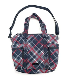 VERA BRADLEY Performance Twill Medium Red Black Multi-Strap Tote in Paris Plaid - Picture 1 of 15