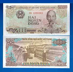 Viet Nam P-107 2000 Dong 1988 Ho Chi Minh Textile Factory Uncirculated Banknote - Picture 1 of 1