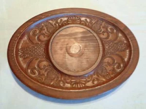 Servizio piatti in legno intagliato centrotavola sottopiumino ananas 12" x 16" vintage - Foto 1 di 12