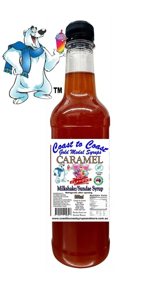 CARAMEL Flavoured, Coast to Coast Gold Medal Syrups 500ml Milkshake/Sundae Syrup - image 1 of 1