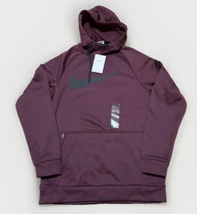 Nike Therma Fit Maroon Hoodie Swoosh Men Size S Training Pullover Zip Pocket - Picture 1 of 5