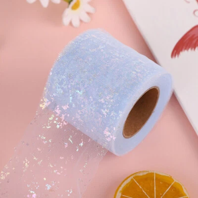 25 Yards Mesh Ribbon Tulle Fabric Sequins Trimming Glitter for Tutu Dress Props - Image 1 of 4