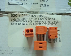 10X 235-102/330-000 Leiterplatten Klemmenblock; 1,5mm2; Stiftabstand 3,81mm; 2-polig - Bild 1 von 3