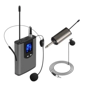 Wireless Headset Microphone/Lavalier Lapel Mic with Bodypack Transmitter - Picture 1 of 7