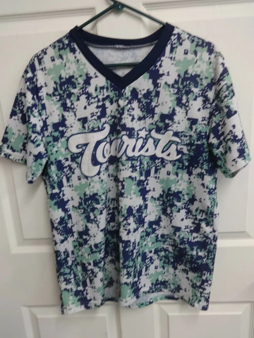 SGA MiLB Asheville Tourists Promo Digital Camo Pullover Baseball Jersey Adult L Cover