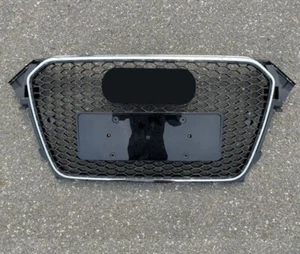 Para Audi A4 S4 RS4 2013-2016 Estilo Plata Anillo Panal Parachoques Delantero Rejilla - Imagen 1 de 3