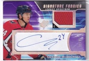 2021-22 UD SPx Signature Fabrics Jersey Spectrum Connor McMichael Auto #12/25