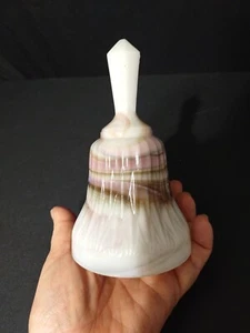 Unikat Vintage rosa braun creme Schlacke Glas marmoriert opak Glas Deko Glocke - Bild 1 von 3