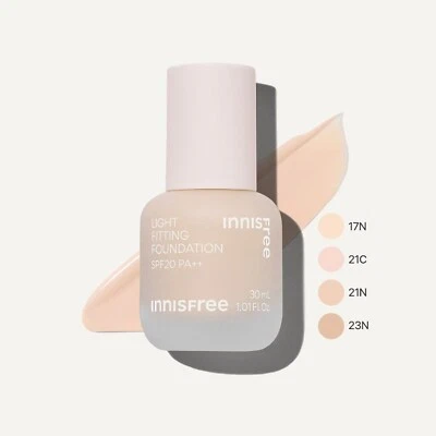 Base de maquillaje INNISFREE Light Fitting 30 ml SPF20 PA++4 colores vegana K-Beauty Foto 1 de 4