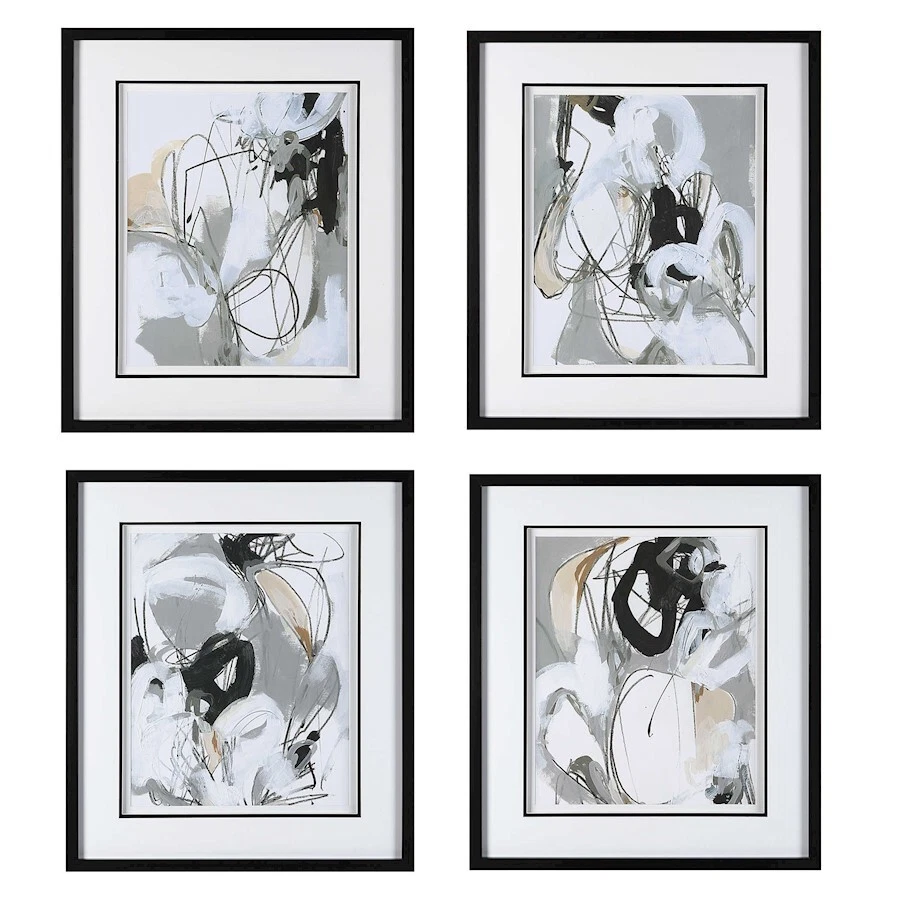 Uttermost 41419 Tangled Threads 28 X 24 Inch Framed Prints Set of 4