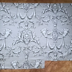 Hobe Erwin Vintage grau Barock Druck Stoffmuster 26" x 53" - Bild 1 von 12