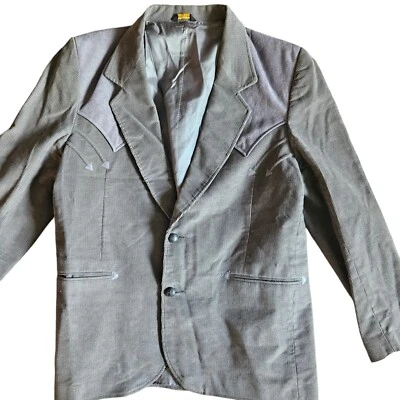 Vintage Pioneer Wear Western Sports Coat Gray Corduroy Blazer Jacket Size 46 - Image 1 of 4