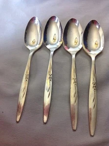 4 Oneida ENCHANTMENT GENTLE ROSE Teaspoons - Picture 1 of 1