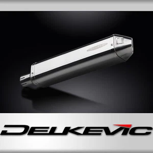 DELKEVIC EXHAUST SILENCER WITH REMOVABLE BAFFLE 420mm TRI-OVAL STAINLESS STEEL - Picture 1 of 5
