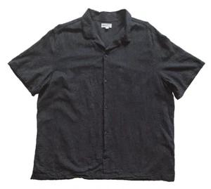 GAP Linen Blend Charcoal Button SS Shirt Men's Size: XL - FAST SHIP - Picture 1 of 4