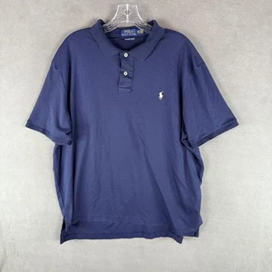 Polo Ralph Lauren Polo Shirt Mens 2XL Blue Short Sleeve Pima Soft Touch - Picture 1 of 7