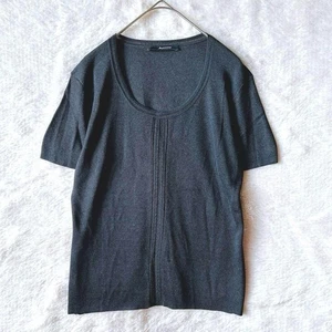 Aquascutum Silk U-Neck Sheer Black Short Sleeve Top S - Picture 1 of 12