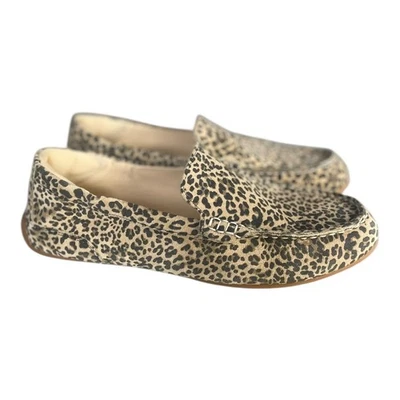 Mocasines Hush Puppies para mujer Cora sin cordones de cuero con estampado animal talla 8,5 de ancho Foto 1 de 4