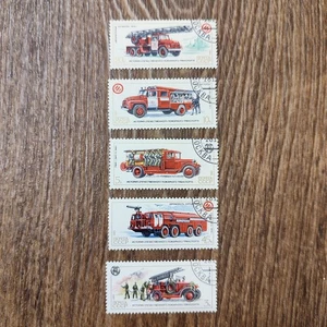 Firefighter transport Soviet stamps 1985 - Picture 1 of 3