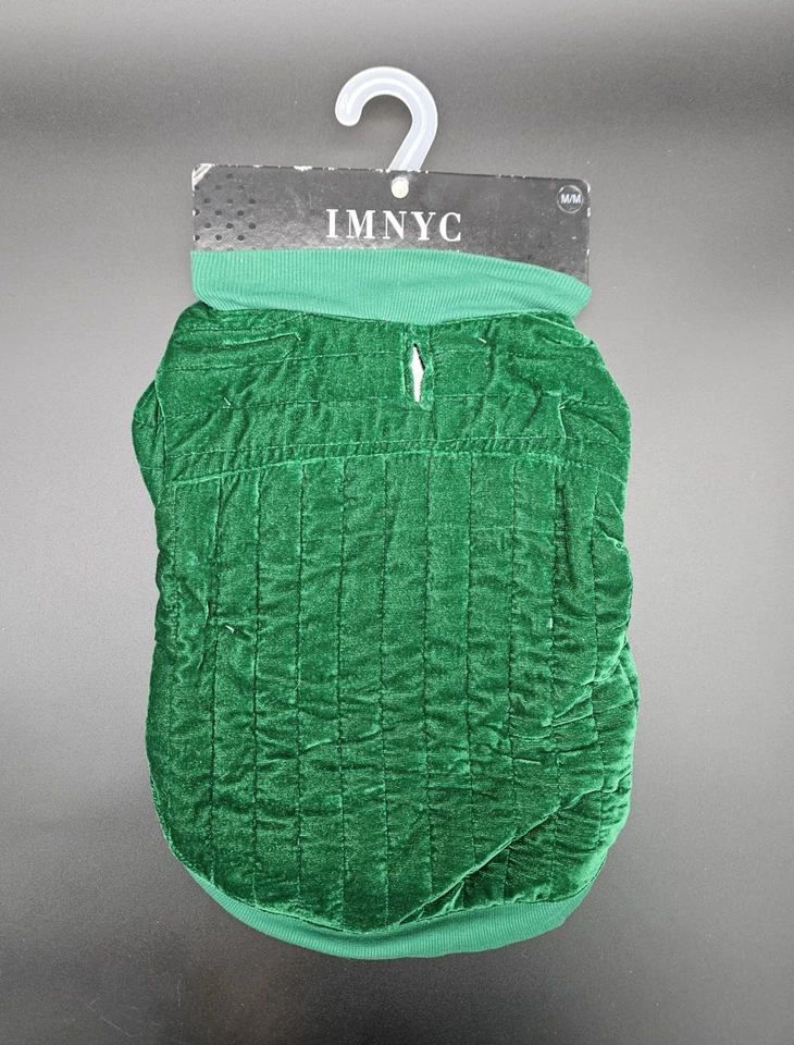 Nuevo IMNYC Isaac Mizrahi Ropa para Perro, Terciopelo Verde, Talla Mediana, Forrado Satinado  Foto 1 de 3