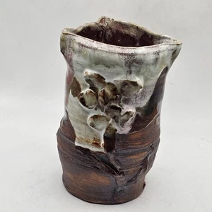 Studio Art Pottery Vase brutalist Signed Ralph Vintage Estate Find - Picture 1 of 7
