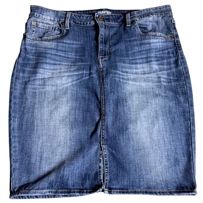 Signature Levi Strauss Denim Stretch Pencil Midi Skirt S.16 Cottagecore Wardrobe - Image 1 of 4
