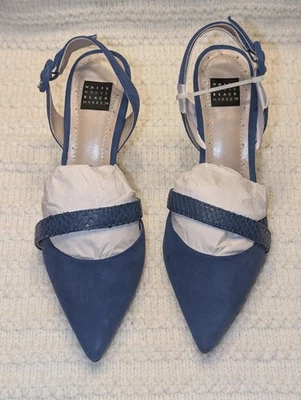 White House Black Market High Heel Sling Back Suede Size 6 Brand New - Image 1 of 4