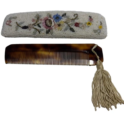 Elegante Conjunto de Pente Feminino Vintage Frisado à Mão com Design Floral - Imagem 1 de 4