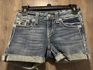 Miss Me Cut Off Shorts Girls Size 12 Button Down Flap Pockets JK 6095B - Picture 1 of 9