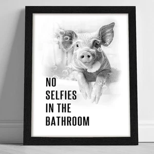 New Pig Bathroom Wall Art Prints, Rustic Decoration, Unframed, 8X10 Inches, 1 Pc - Picture 1 of 6