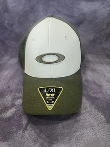 New! Oakley Tin Can Cap Olive Drab Green White Large/XL Classic Low Hat Flex - Picture 1 of 20