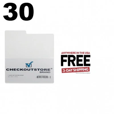 30 CheckOutStore White Plastic Record Dividers for 7" Vinyl 45 RPM **1-3 DAYS