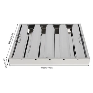 Paquete de 6 deflectores de filtro de escape de grasa de campana comercial de acero inoxidable de 19,5"x19,5" - Imagen 1 de 15