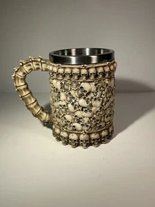Totenkopf Skelett Becher Tasse Edelstahl 3D Krug Gothic Mittelalter Skulls groß - Bild 1 von 24