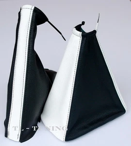 Sacco cambio + sacco freno a mano adatto per Opel Zafira A anno 99-05 pelle bianco-nero - Foto 1 di 1