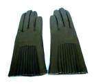 NEW - Vintage Nordstrom Women's Genuine Italian Leather Gloves Pleated Detail