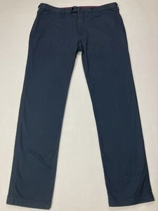 Ted Baker London marineblau vorne flach Chino gerades Bein Hose Herren 36 x 31 neu ohne Etikett - Bild 1 von 11