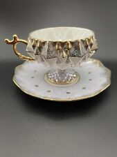 LM Royal Halsey Porcelain Tea Cup & Saucer Lavender Luster W/ Gold Japan