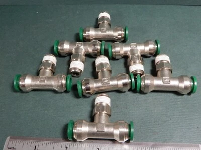 Parker Prestolok W172PLP-6-4 1/4 NPT to 3/8 Push to Connect (7) NOS Swivel Tees - Image 1 of 4