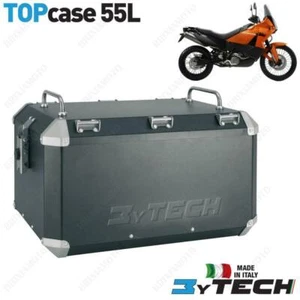BLACK ALUMINIUM TOP CASE MYTECH 55 LT PER KTM 990 Adventure 2007-2012 - Picture 1 of 3