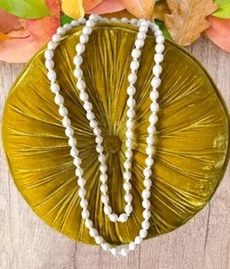 Off White Seide Perlen Halskette, Kette für Damen, Handarbeit, verstellbar - Bild 1 von 5