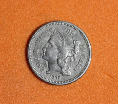 1866 Nickel Three Cent Coin #P03391 - Image 1 of 2
