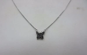 Sterling Silber schwarzer Diamant Schmetterling Anhänger Halskette 9251805 AR 15" - Bild 1 von 5