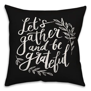 Creative Products Gather And Grateful Black 18 x 18 Indoor / Outdoor Pillow - Picture 1 of 3