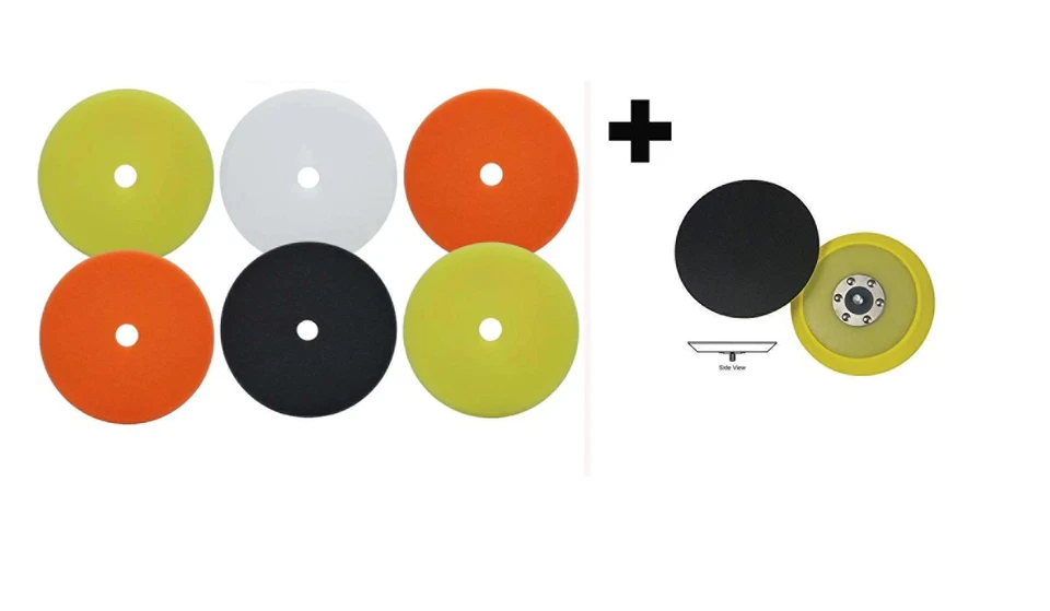 6 PACK -  5.75 Inch Redline Foam Buffing Pads + 5" DA Backing Plate - Car Auto - Image 1 of 1