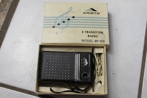 Vintage Aristo Six Transistor Radio  Model 6P-103 Tested (Working) W/ box & Case - Picture 1 of 18