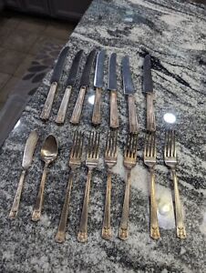 HOLMES & EDWARDS Silver Plate CENTURY Pattern Knives Forks 1 Spoon 1 Spreader 