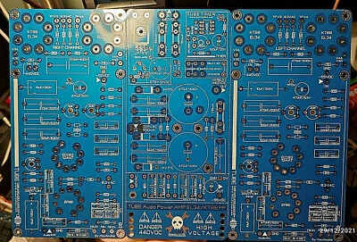 Tube Stereo AMP 2xEL34 PP / 35Wrms ReDesign PCB (Elektor) AIO - Image 1 of 4