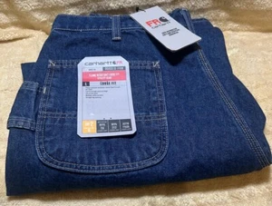 NWT Carhartt Jeans Denim Work Pants Flame Resistant Blue Loose Fit Mens 36x30 - Picture 1 of 3